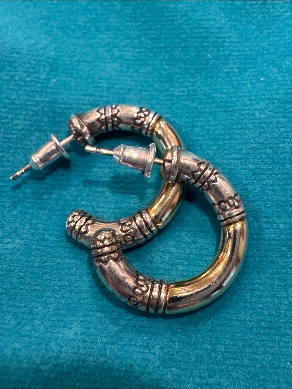 Brighton Two Tone Hoop Earrings - Picture 4 of 4